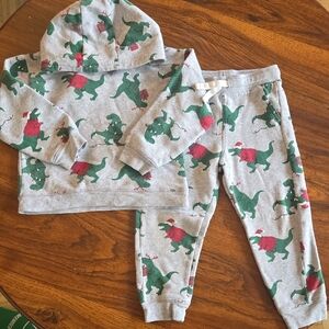 Carter's Gray Hoodie and Jogger Set with Dinosaur Graphic (🛍 6/$36)
